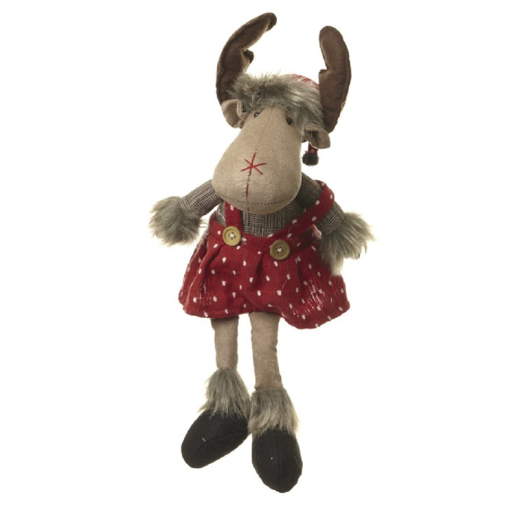 Fabric Long Leg Sitting Boy & Girl Moose itsy Bitsy Boutique