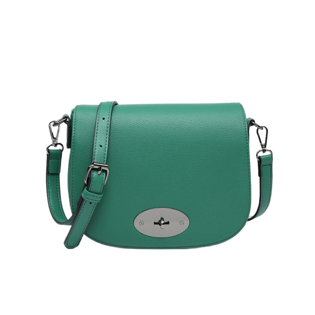 The Lock Front Crossbody Bag Green itsy Bitsy Boutique