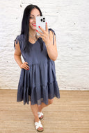 The Verona Tiered Silky Dress
