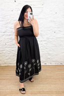 The Romilly Strappy Floral Embroidered Dress