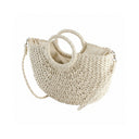 The Large Straw Basket Top Handle Crossbody Bag