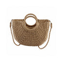 The Large Straw Basket Top Handle Crossbody Bag