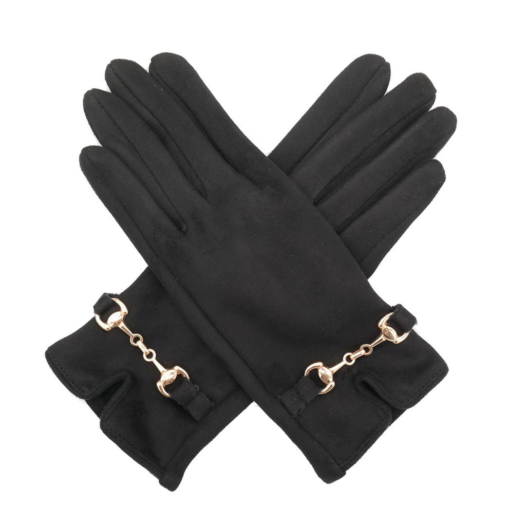The Gold Buckle Gloves Black itsy Bitsy Boutique